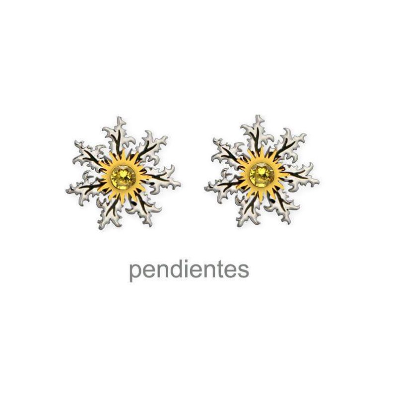 pendientes eguzkilore acero piedra circonita vasco